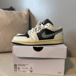 Nike Air Jordan 1 Low in Black and Cream